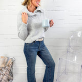 James Light Ash Grey Collar Sweater Molly Bracken