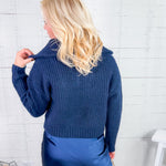 James Midnight Blue Collar Sweater Molly Bracken