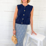 Jane Marine Blue Sweater Vest Be Cool 
