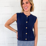 Jane Marine Blue Sweater Vest Be Cool 