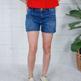 Jane True High Rise Pork Chop Pocket Denim Shorts KUT