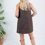 Janell Espresso Dotted Mini Dress Mustard Seed