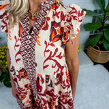Janie Fall Contrast Floral Mini Dress Pinch 