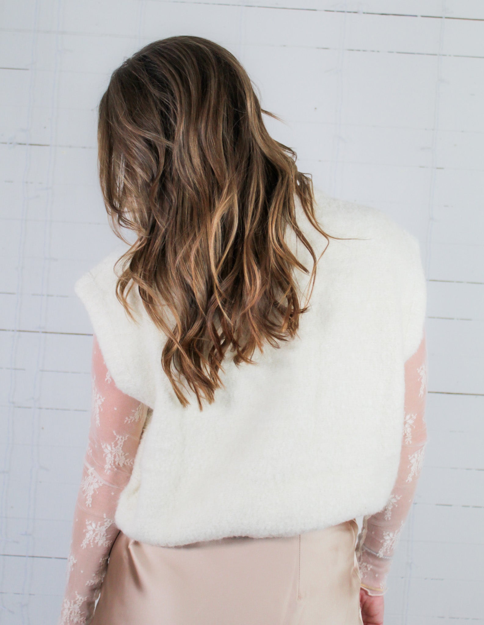 Jasmin Creme Boucle Sweater Vest FRNCH