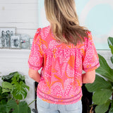 Jasmine Mango Mosaic Top Mary Square