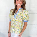 Jasmine Yellow + Blue Top