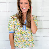 Jasmine Yellow + Blue Top