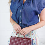 Jefferson Dark Denim Bubble Hem Top THML