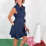 Jeffries Navy Mini Dress Entro 