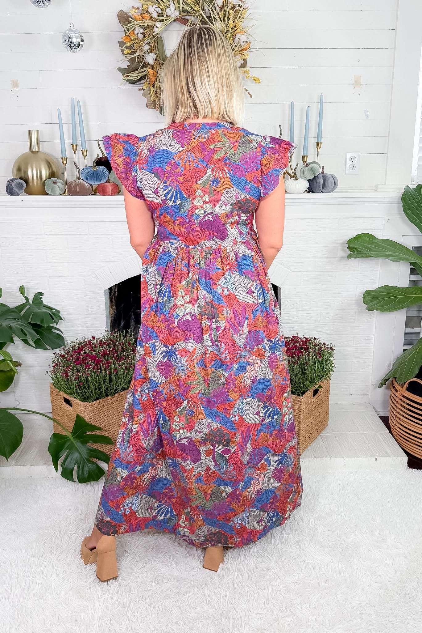 Jenny Burgundy Rose Maxi Dress Briton Court 