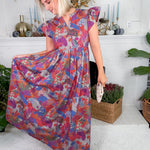 Jenny Burgundy Rose Maxi Dress Briton Court 