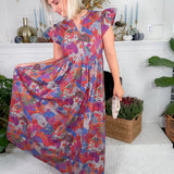 Jenny Burgundy Rose Maxi Dress Briton Court 