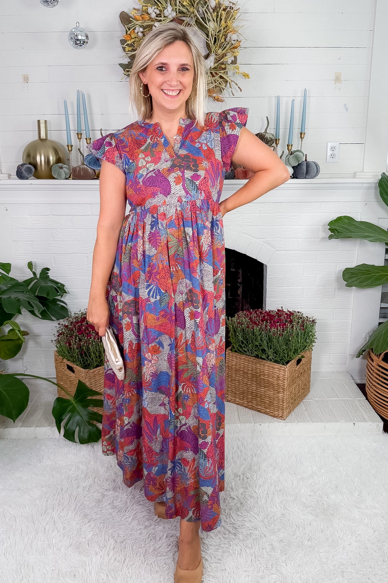 Jenny Burgundy Rose Maxi Dress Briton Court 