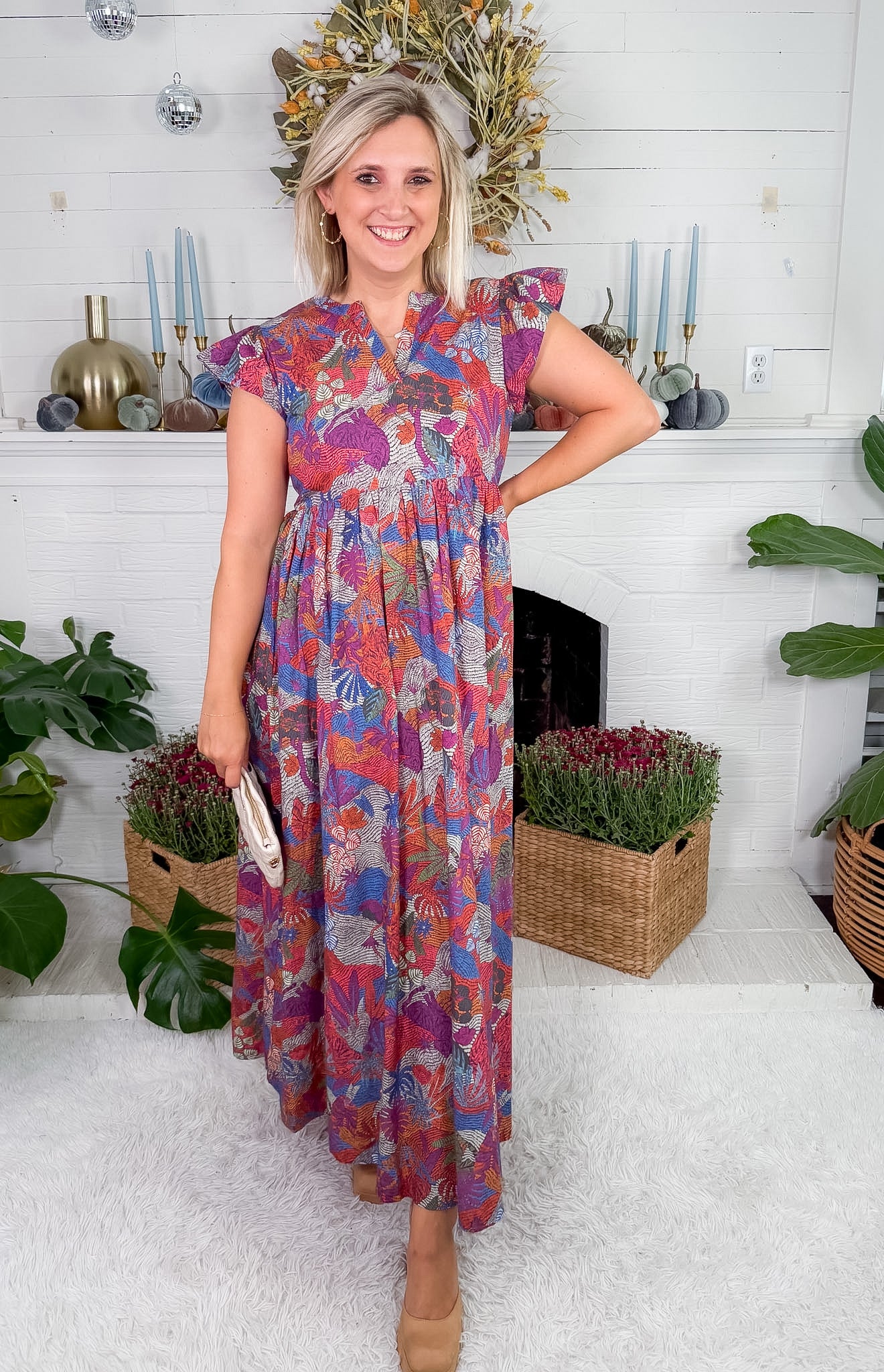 Jenny Burgundy Rose Maxi Dress Briton Court 