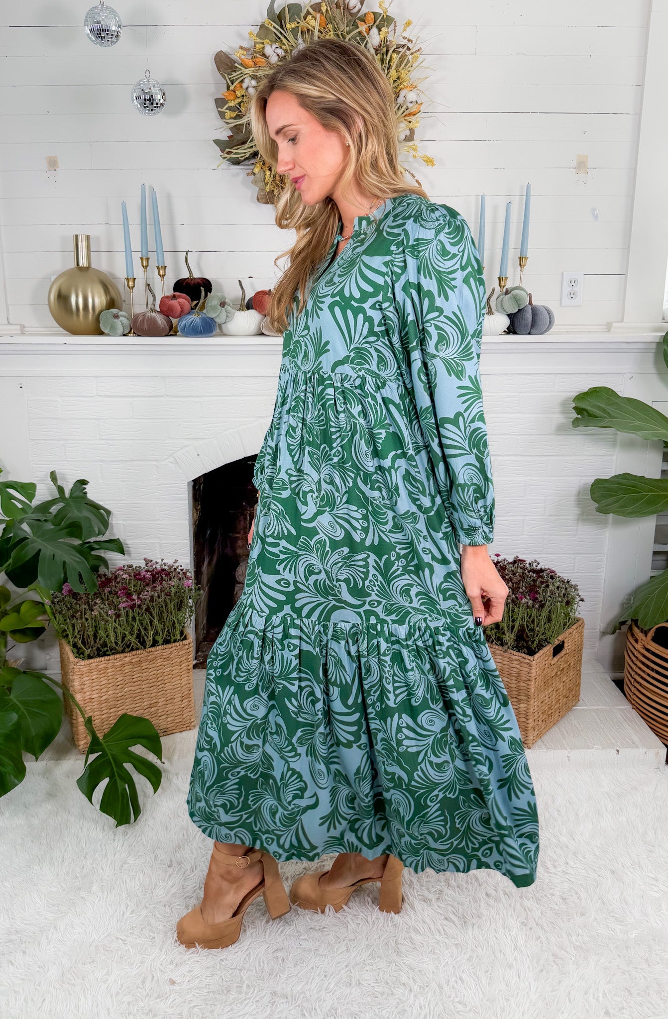 Jenny Kelly Green + Aqua Maxi Dress Briton Court