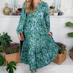 Jenny Kelly Green + Aqua Maxi Dress Briton Court