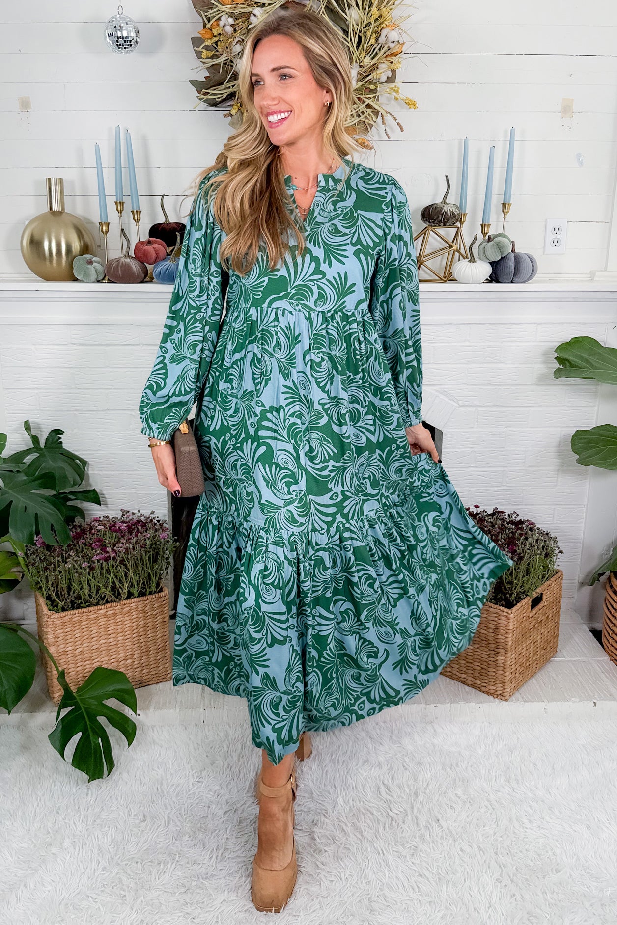Jenny Kelly Green + Aqua Maxi Dress Briton Court