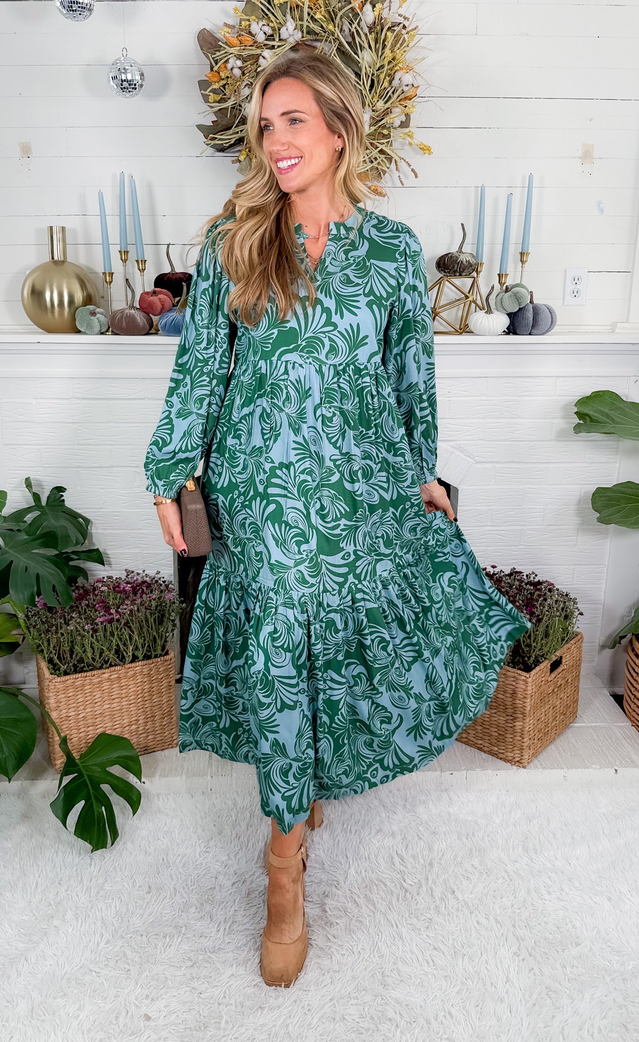 Jenny Kelly Green + Aqua Maxi Dress Briton Court