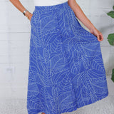 Jergen Cerulean Blue Button Front Skirt 