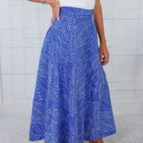 Jergen Cerulean Blue Button Front Skirt 