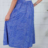 Jergen Cerulean Blue Button Front Skirt 