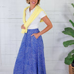 Jergen Cerulean Blue Button Front Skirt 