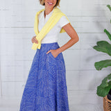 Jergen Cerulean Blue Button Front Skirt 