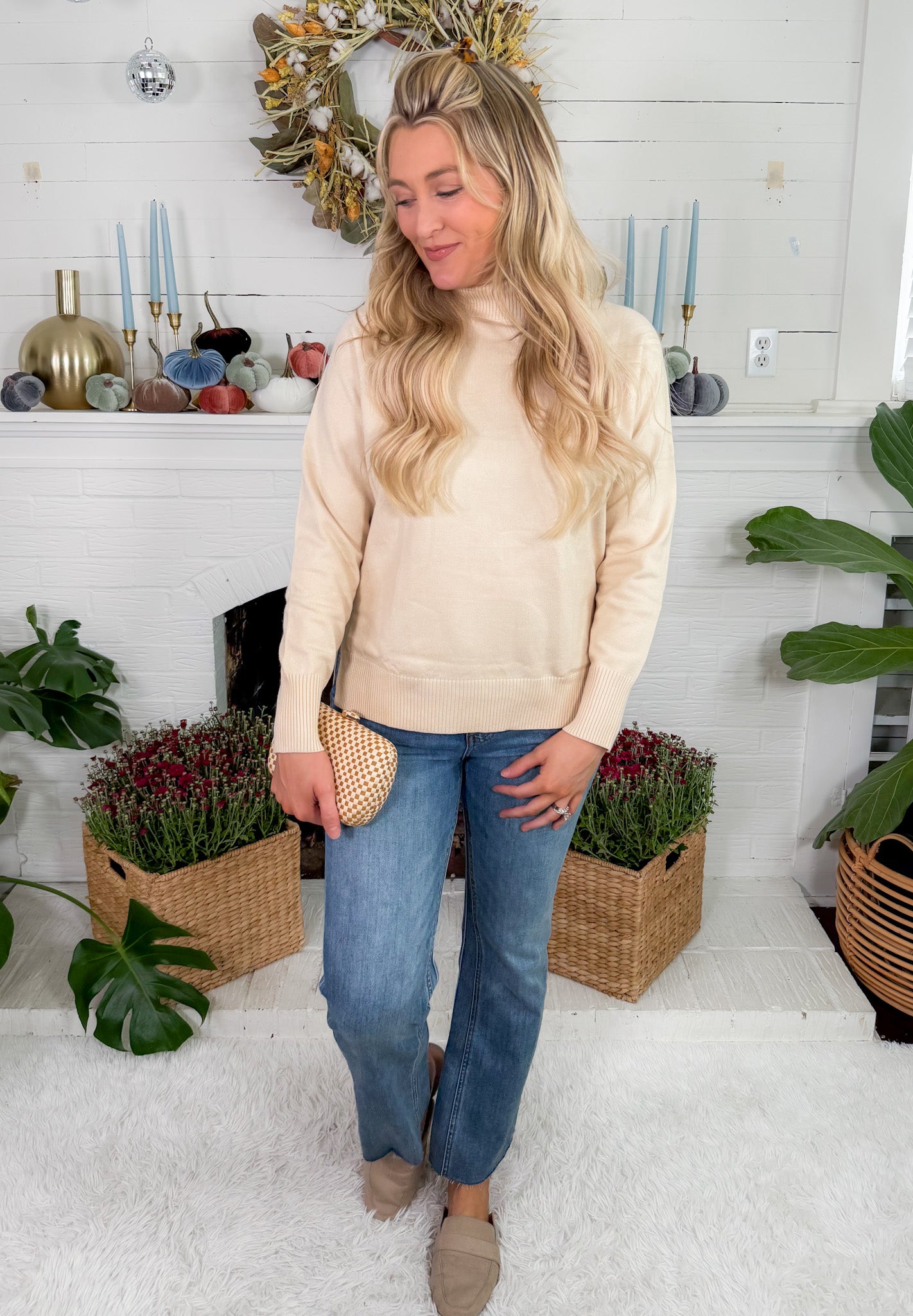 Jessica Apricot Turtleneck Sweater