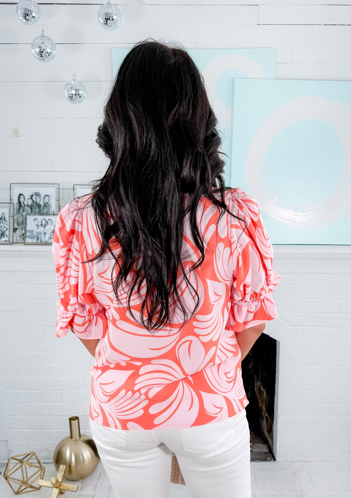 Jessica Sail Away Coral Top Mary Square