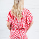  Jillian Red Gingham Bubble Top Entro