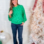 Jingle Christmas Green Seqiun Diamond Sweater