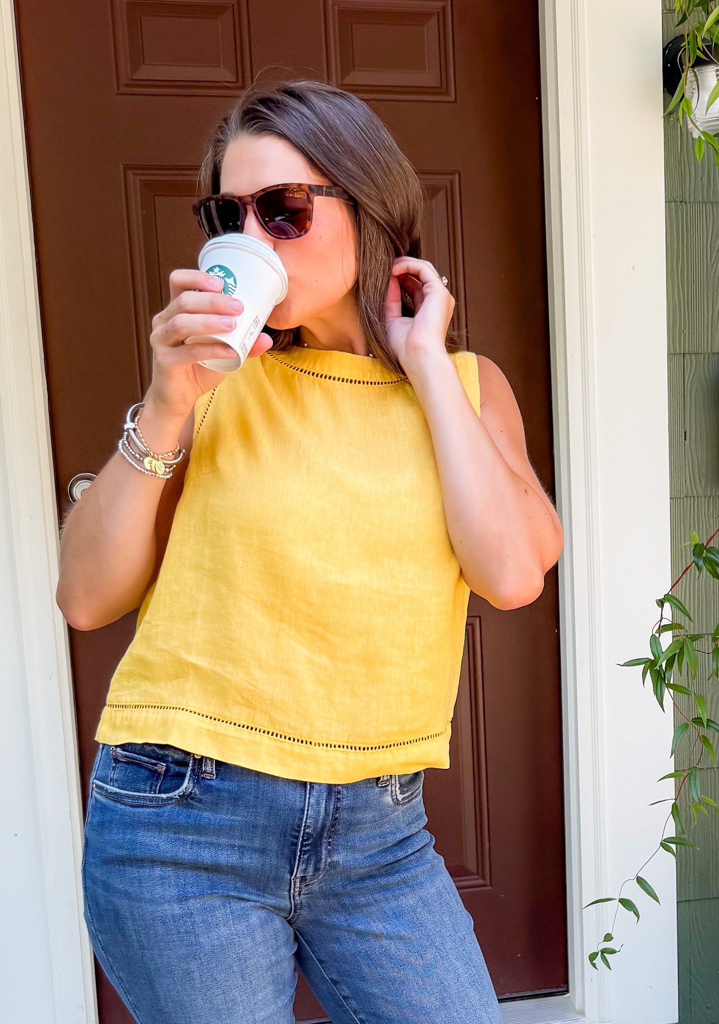 Joanne Golden Rod Sleeveless Top KUT