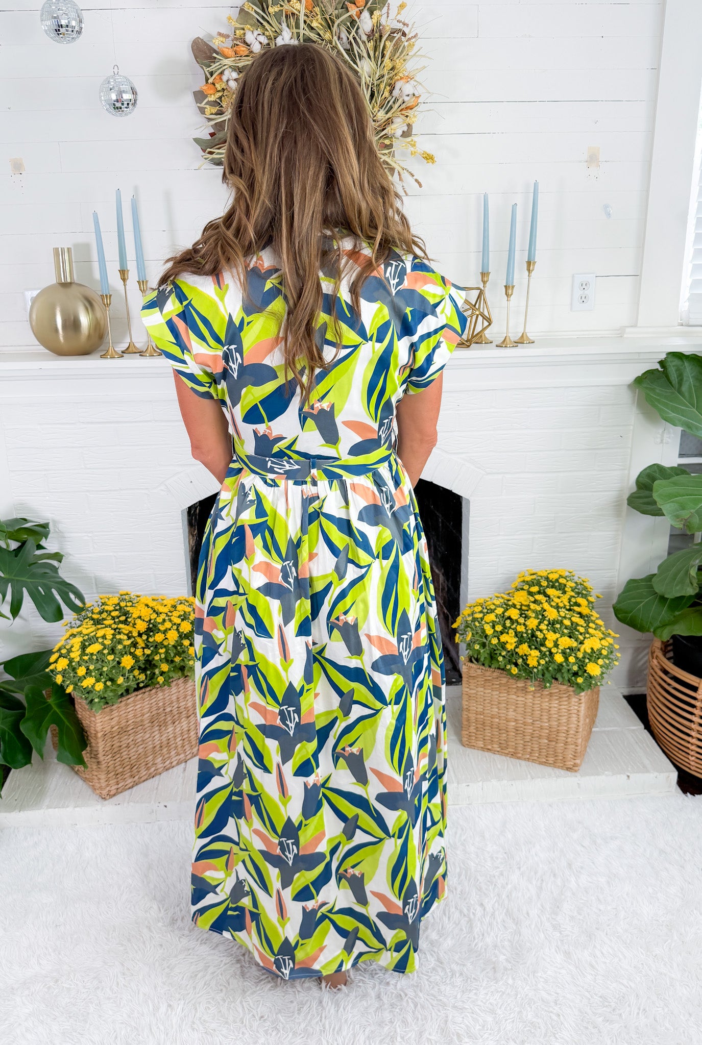 Jocelyn Graphic Garden Print Maxi Dress Prosperina