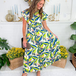 Jocelyn Graphic Garden Print Maxi Dress Prosperina
