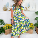 Jocelyn Graphic Garden Print Maxi Dress Prosperina