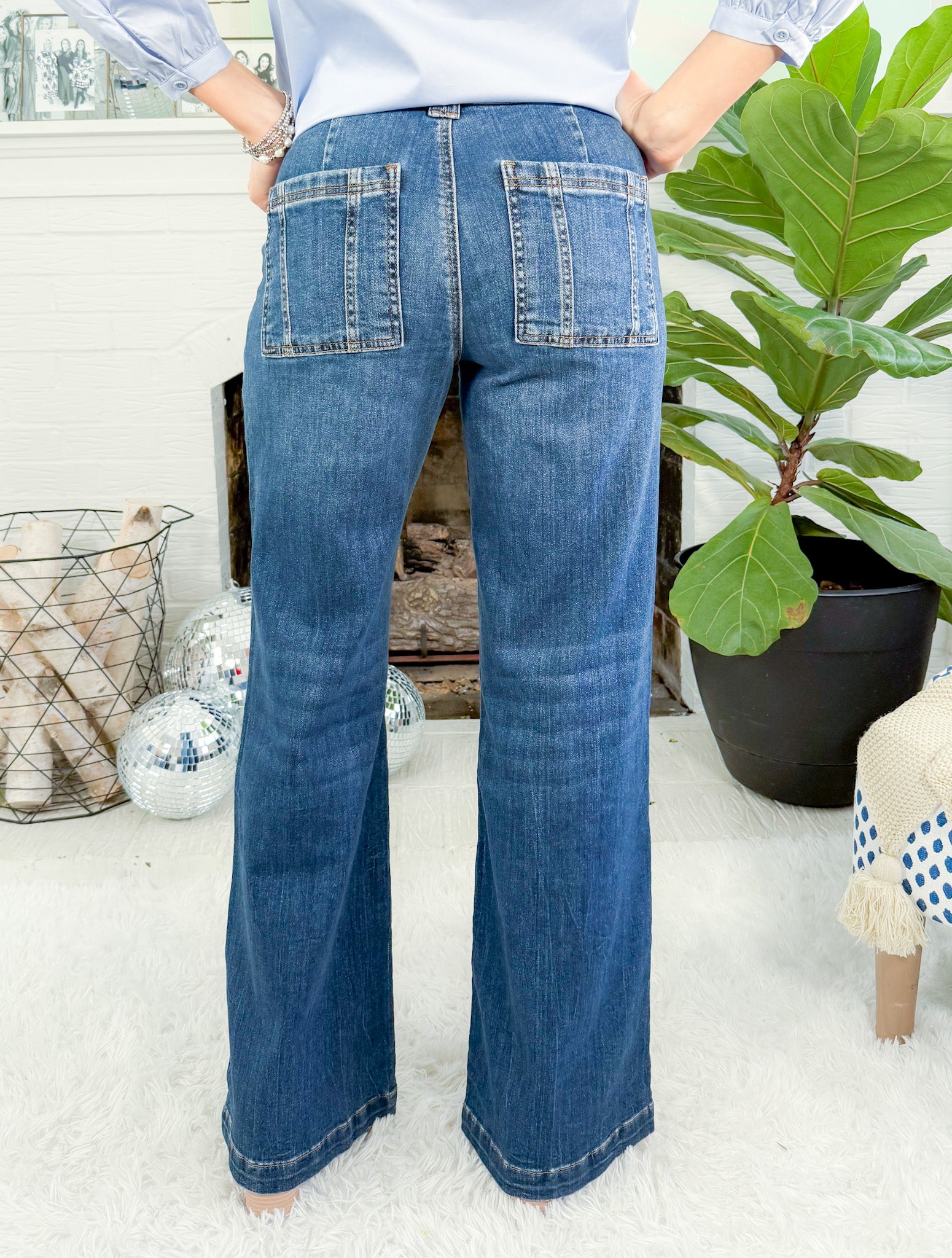 Jodi Fairness Wide Leg High Rise Porkchop Pocket Jean KUT