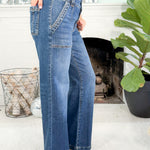 Jodi Fairness Wide Leg High Rise Porkchop Pocket Jean KUT