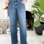 Jodi Fairness Wide Leg High Rise Porkchop Pocket Jean KUT