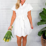 Johnny White Button Up Mini Dress Jodifl