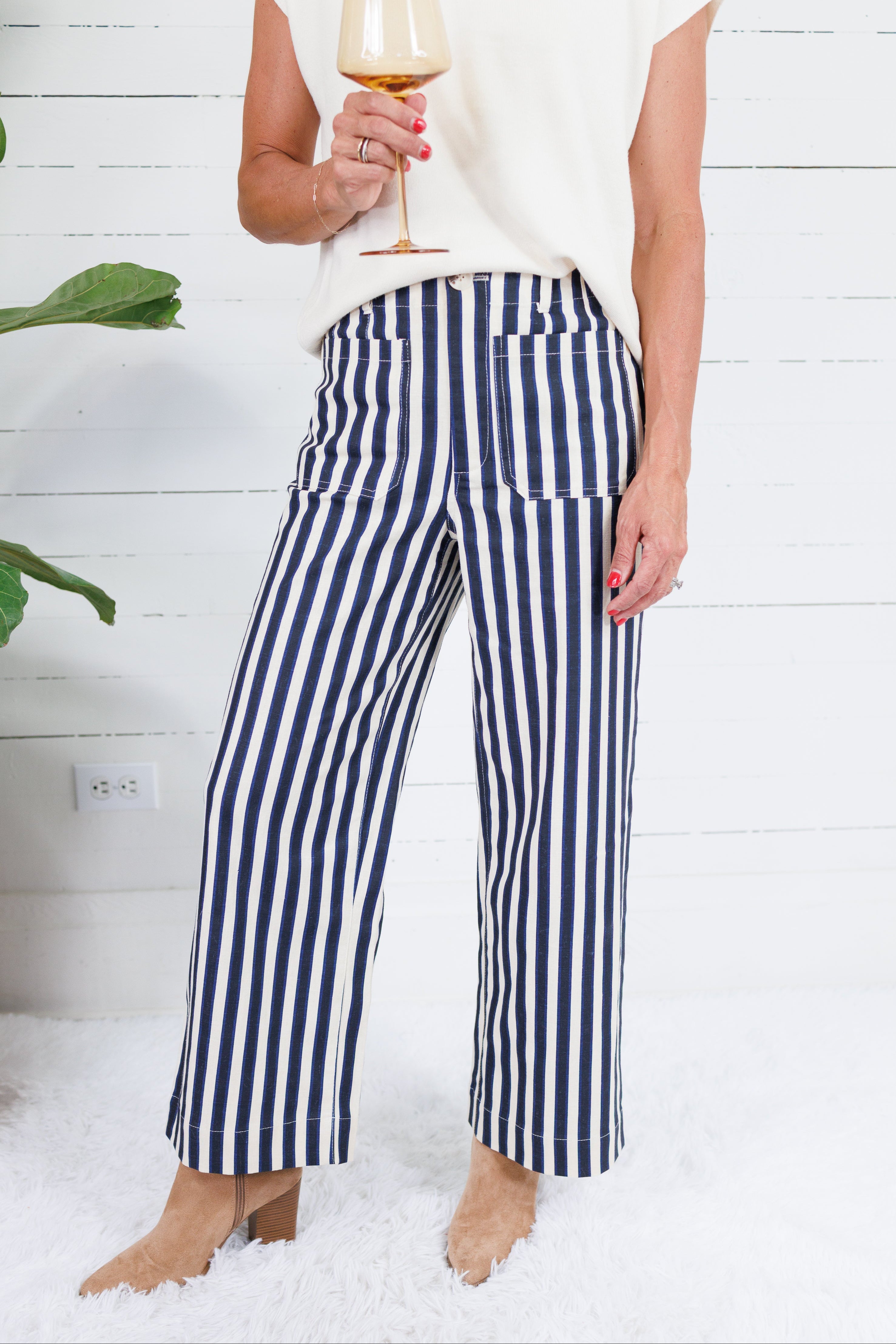 Johnny Navy Stripe Pants Lucy Paris