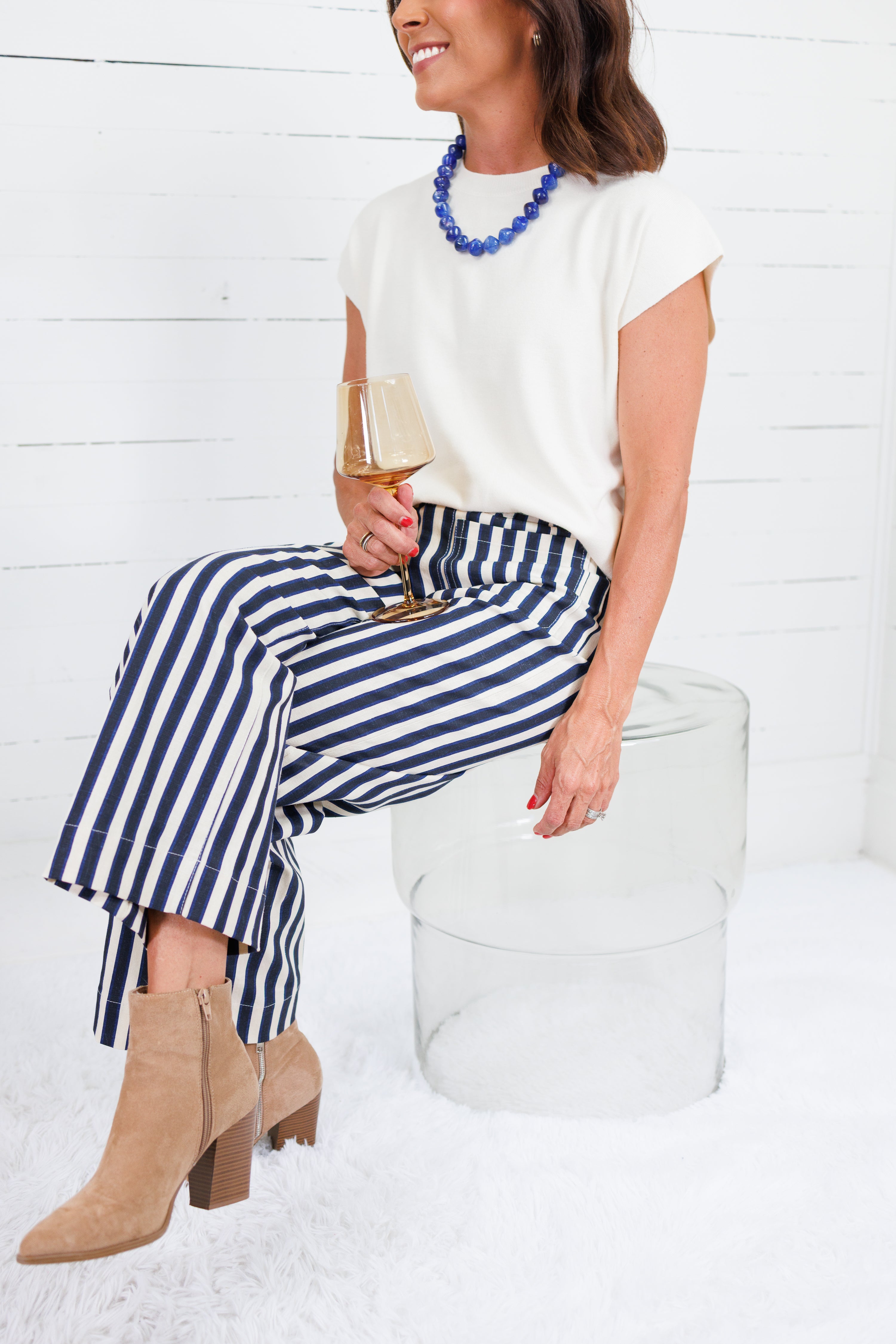Johnny Navy Stripe Pants Lucy Paris