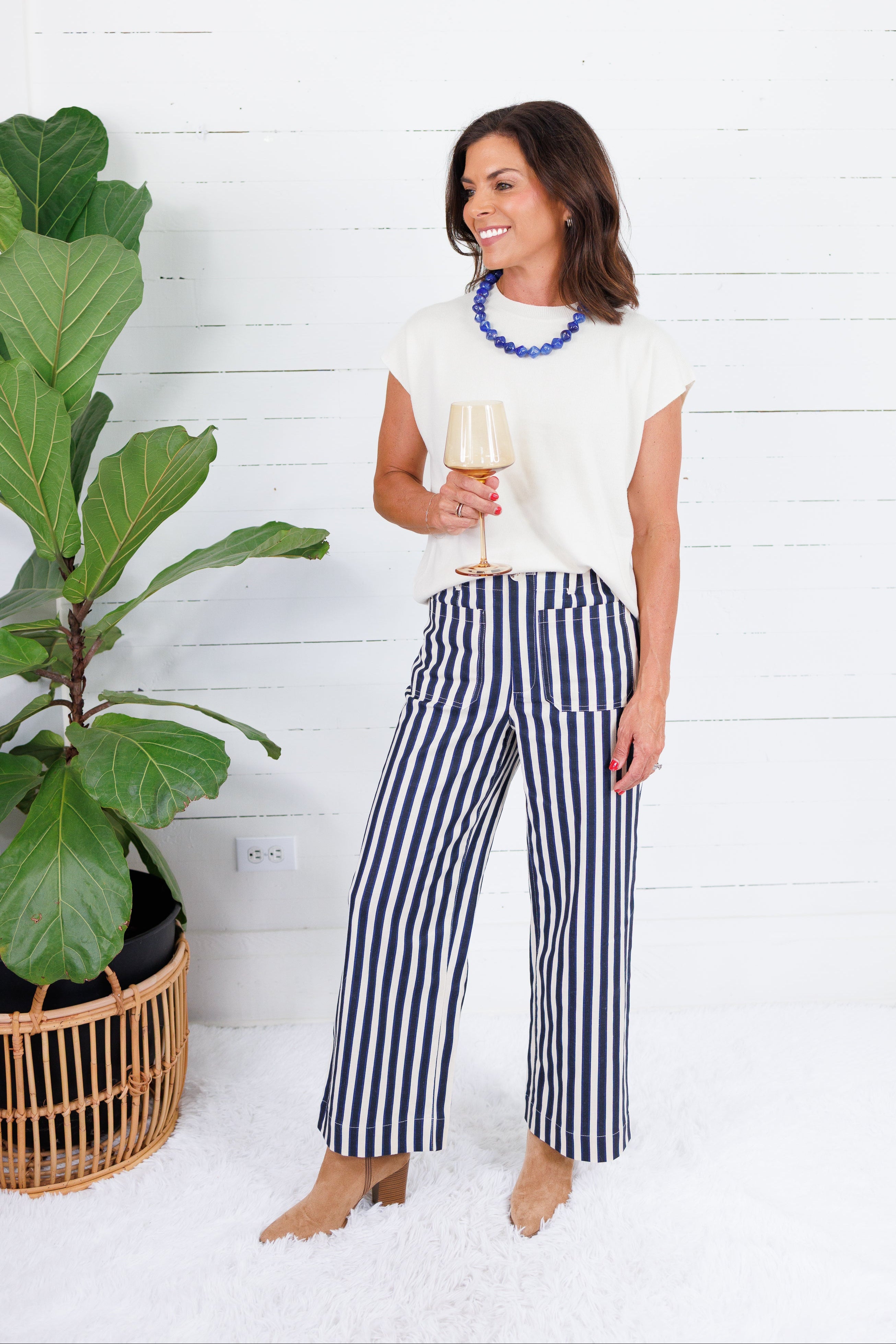 Johnny Navy Stripe Pants Lucy Paris