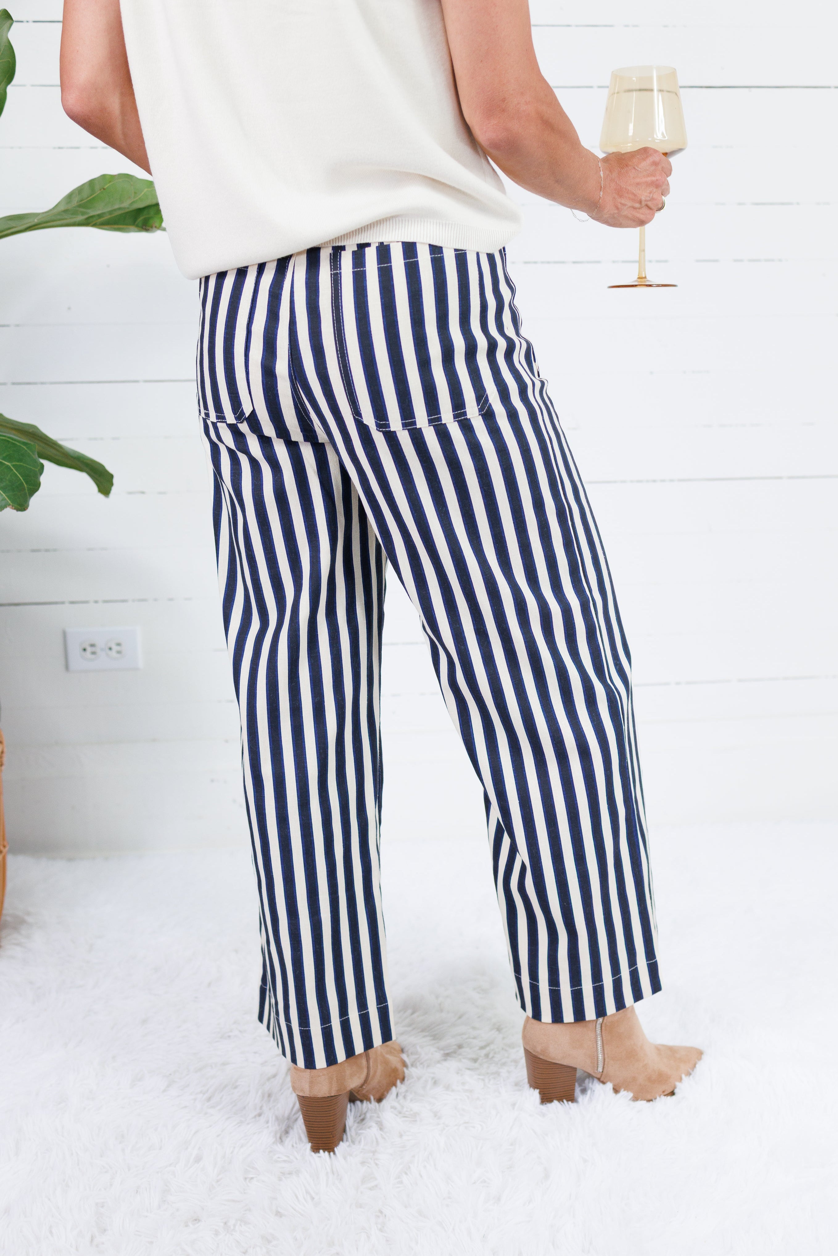 Johnny Navy Stripe Pants Lucy Paris