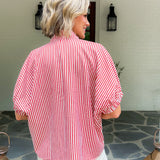 Johns Brick Split Neck Top Entro