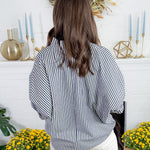 Johns Navy Split Neck Top Entro 