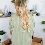 Johns Olive Split Neck Top Entro