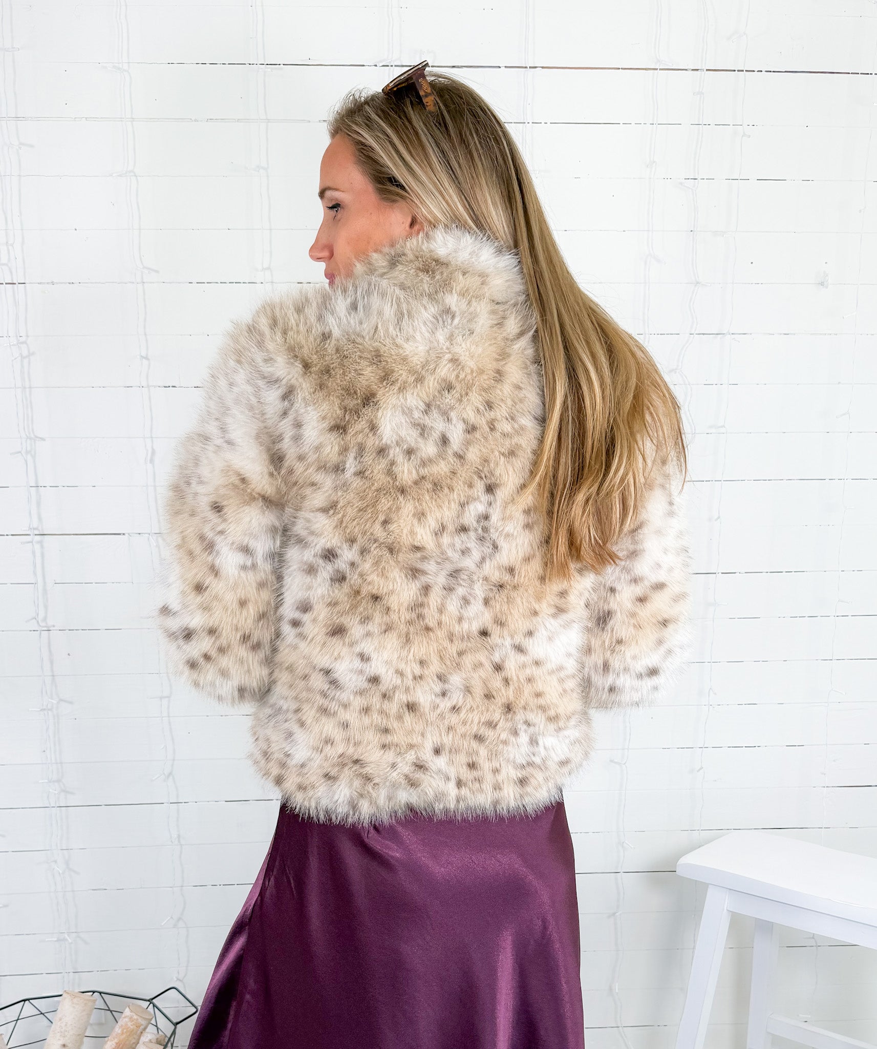 Johnson Beige Faux Fur Jacket Fate