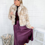 Johnson Beige Faux Fur Jacket Fate