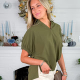 Johnson Olive Popover Top Entro