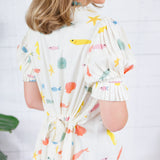 Jonah Ivory Fishy Pleat Back Dress Karlie
